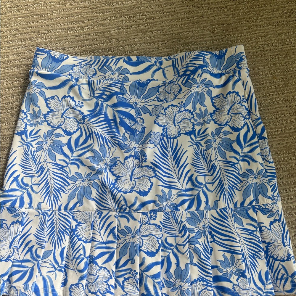 Lulu-B Blue and White Floral Midi Skort.